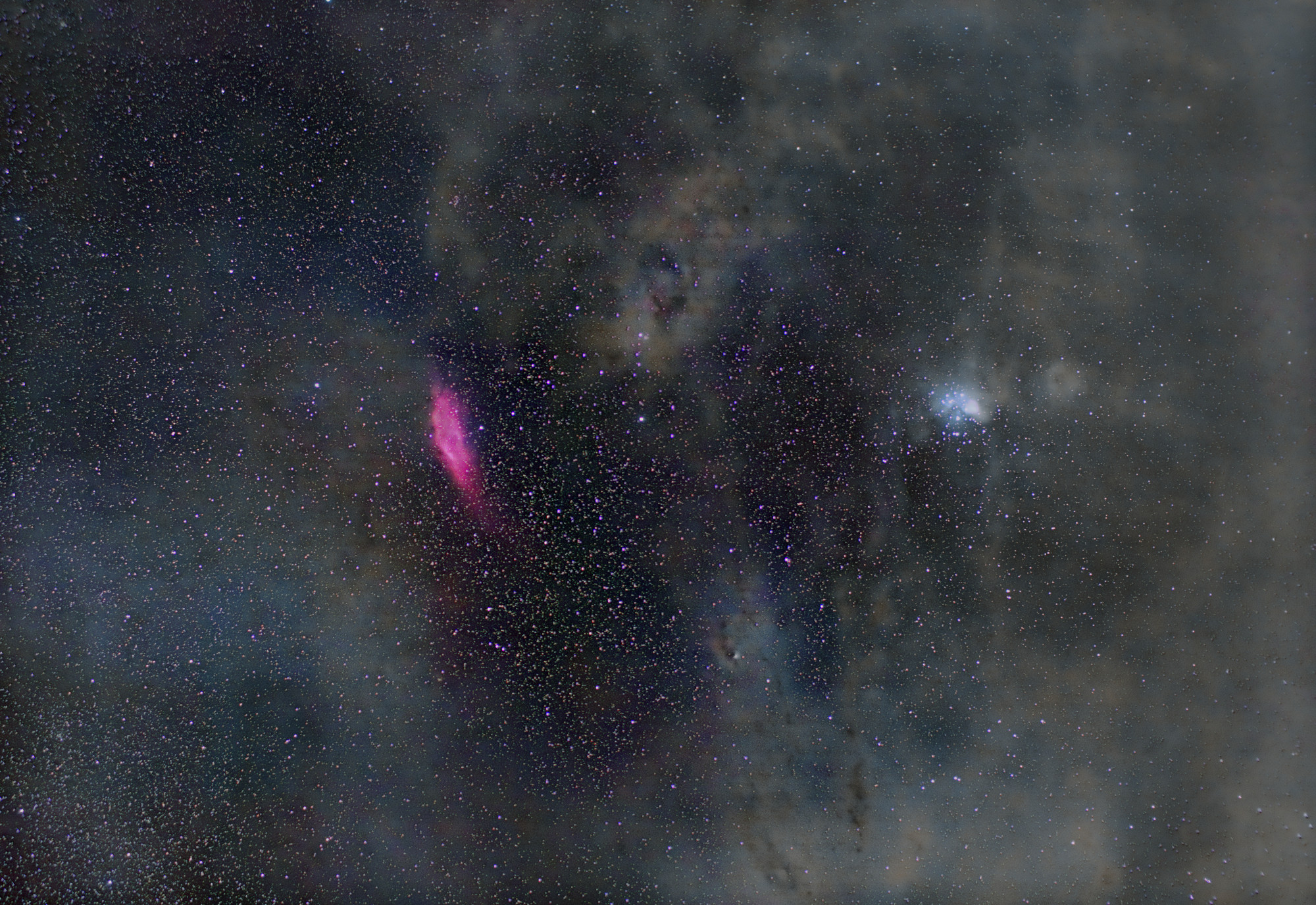 カリフォルニア星雲~スバル付近 NGC1499(California Nebula)-M45(Pleiades) カリフォルニア星雲~スバル付近 NGC1499(California Nebula)-M45(Pleiades)